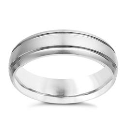 Titanium Men's Double Groove Ring