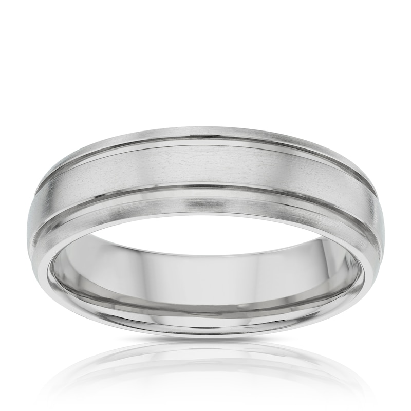 Titanium Men's Double Groove Ring