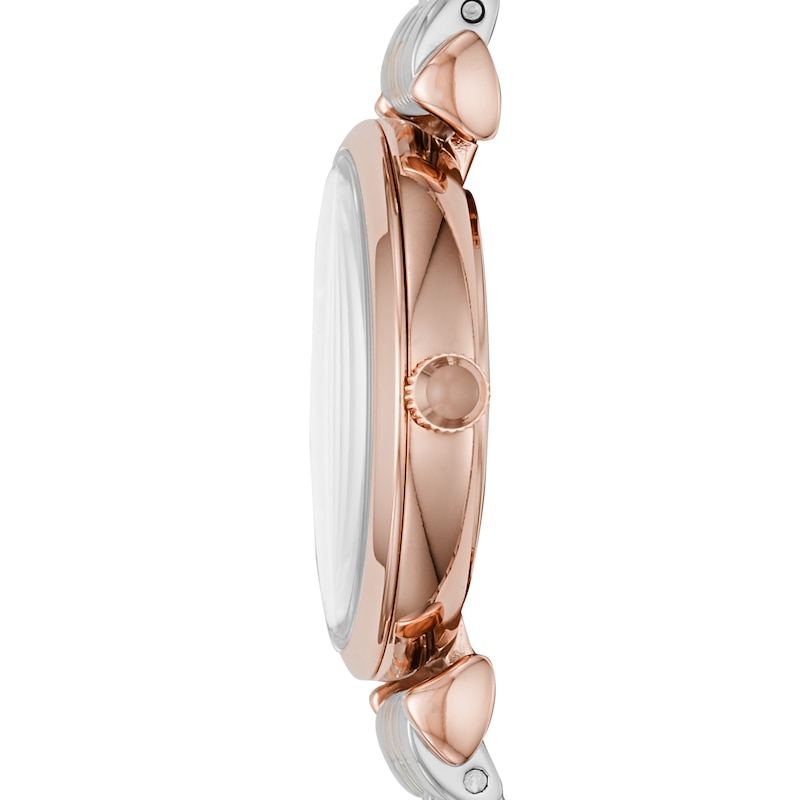 Emporio Armani Ladies' Pink Dial Two Tone Bracelet Watch