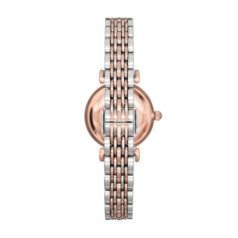 Emporio Armani Ladies' Pink Dial Two Tone Bracelet Watch