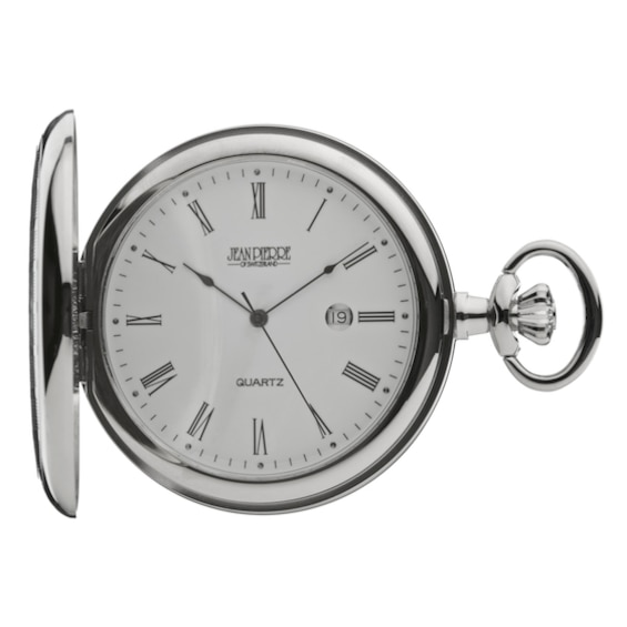 Men's Jean Pierre Chrome-Plated Pocket Watch
