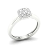 Thumbnail Image 2 of Engagement Ring 9ct White Gold 0.33ct Total Diamond Cushion Halo Ring