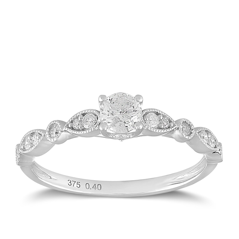 9ct White Gold 0.40ct Total Diamond Ring