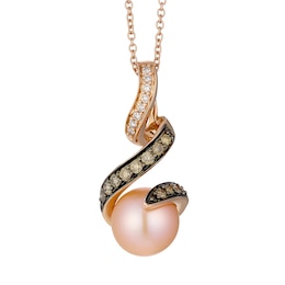 Le Vian 14ct Rose Gold Pearl & 0.23ct Diamond Pendant
