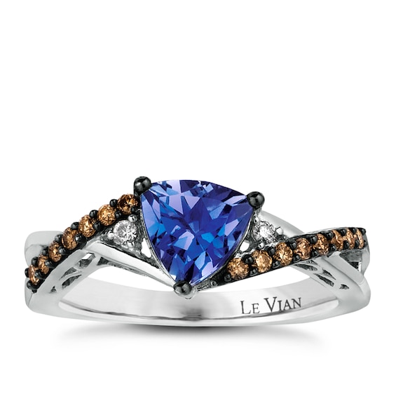 Le Vian 14ct White Gold Tanzanite and 0.18ct Diamond Ring