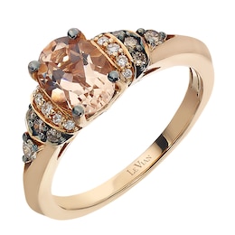 Le Vian 14ct Rose Gold Morganite & 0.14ct Diamond Ring