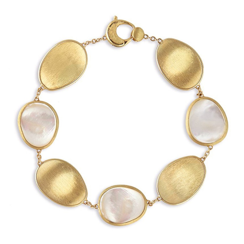 Marco Bicego Lunaria 18ct Gold 7 Inch Mother Of Pearl Bracelet
