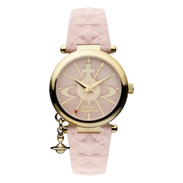 Vivienne Westwood Orb Ladies' Pink Leather Strap Watch