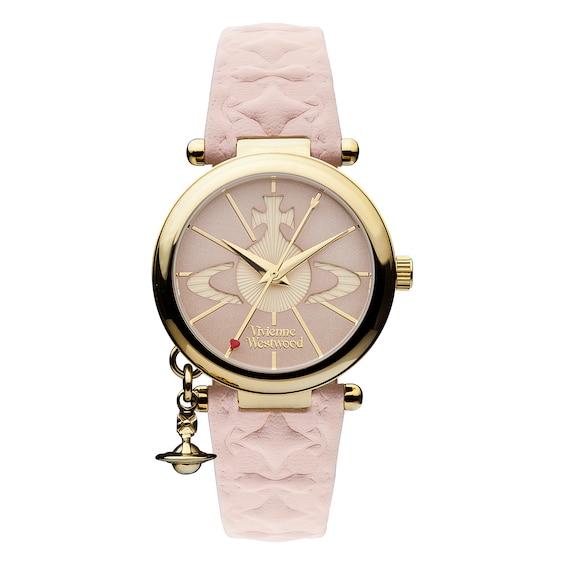 Vivienne Westwood Orb Ladies’ Pink Leather Strap Watch