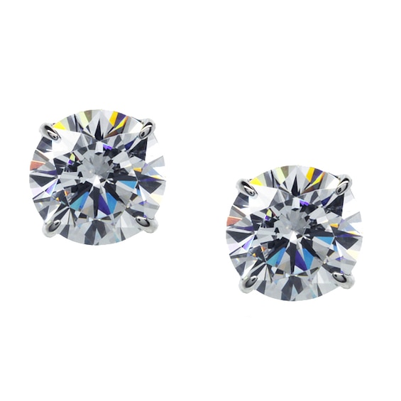 CARAT* LONDON 9ct White Gold and Cubic Zirconia Stud Earrings