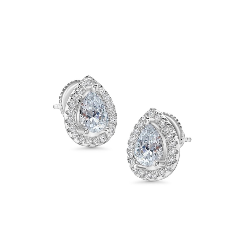 Main Image 2 of CARAT* LONDON Sterling Silver Stone Set Pear Stud Earrings