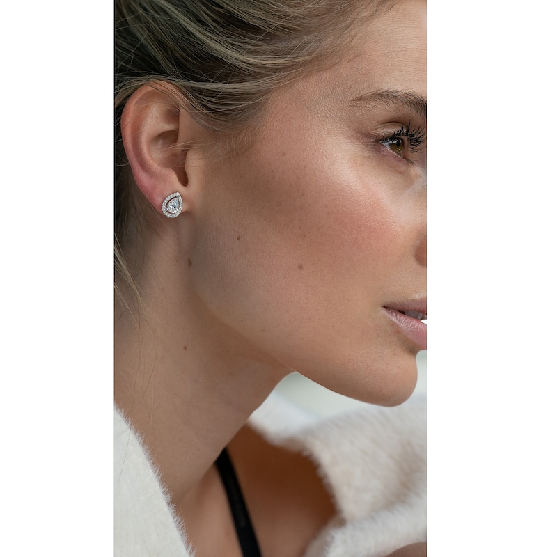 Main Image 3 of CARAT* LONDON Sterling Silver Stone Set Pear Stud Earrings