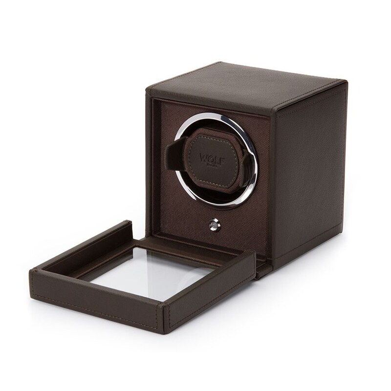 Main Image 3 of WOLF Cub Brown Vegan Leather Winder with Cover