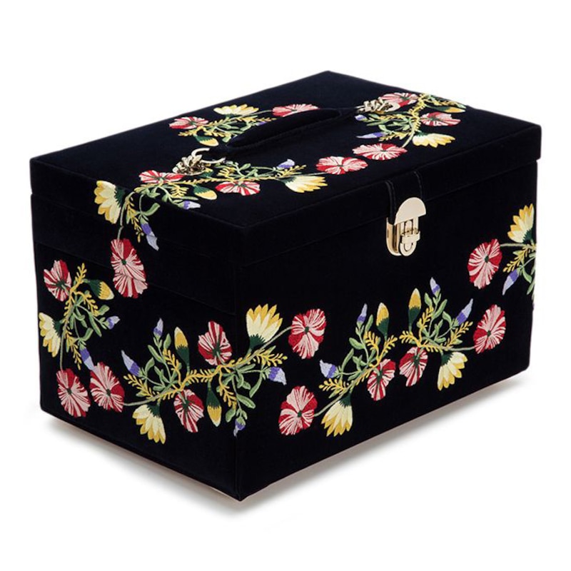 WOLF Zoe Large Indigo Velvet Jewellery Box