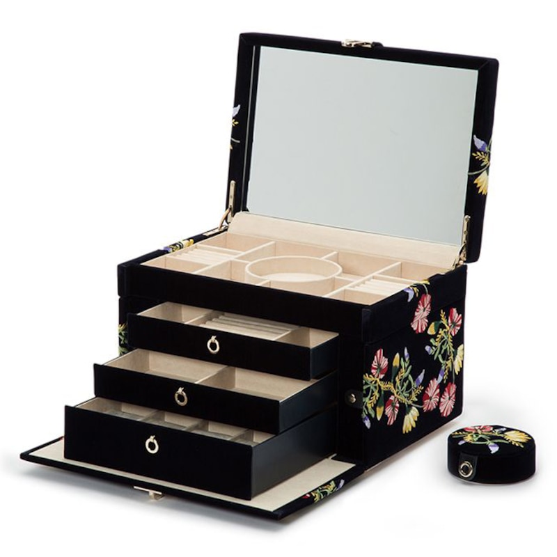 WOLF Zoe Large Indigo Velvet Jewellery Box