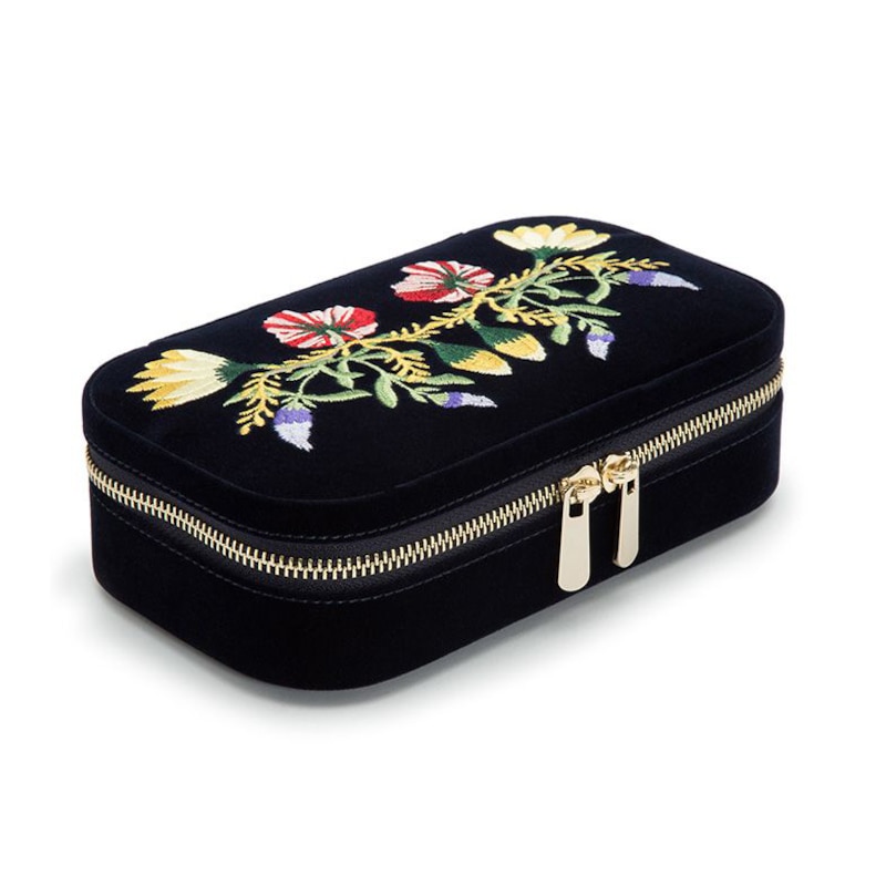 WOLF Zoe Indigo Velvet Travel Zip Case