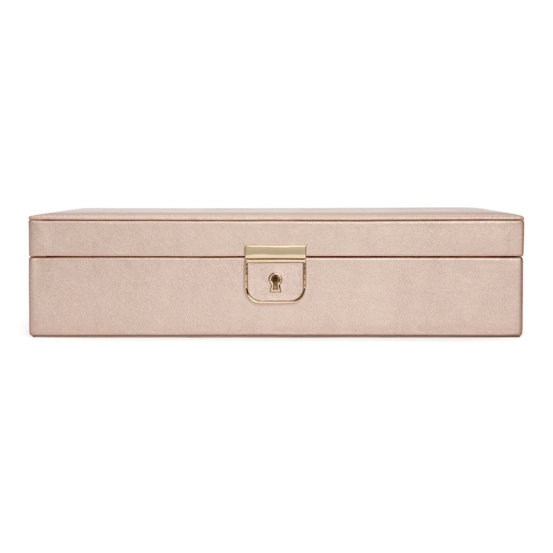 WOLF Palermo Rose Gold Leather Medium Jewellery Box