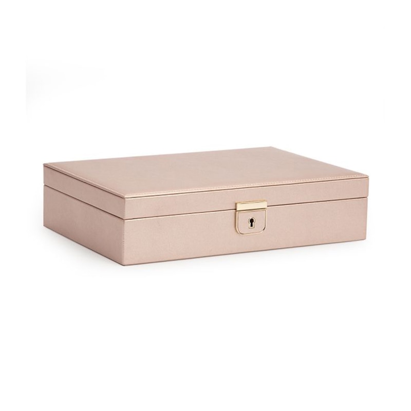 WOLF Palermo Rose Gold Leather Medium Jewellery Box