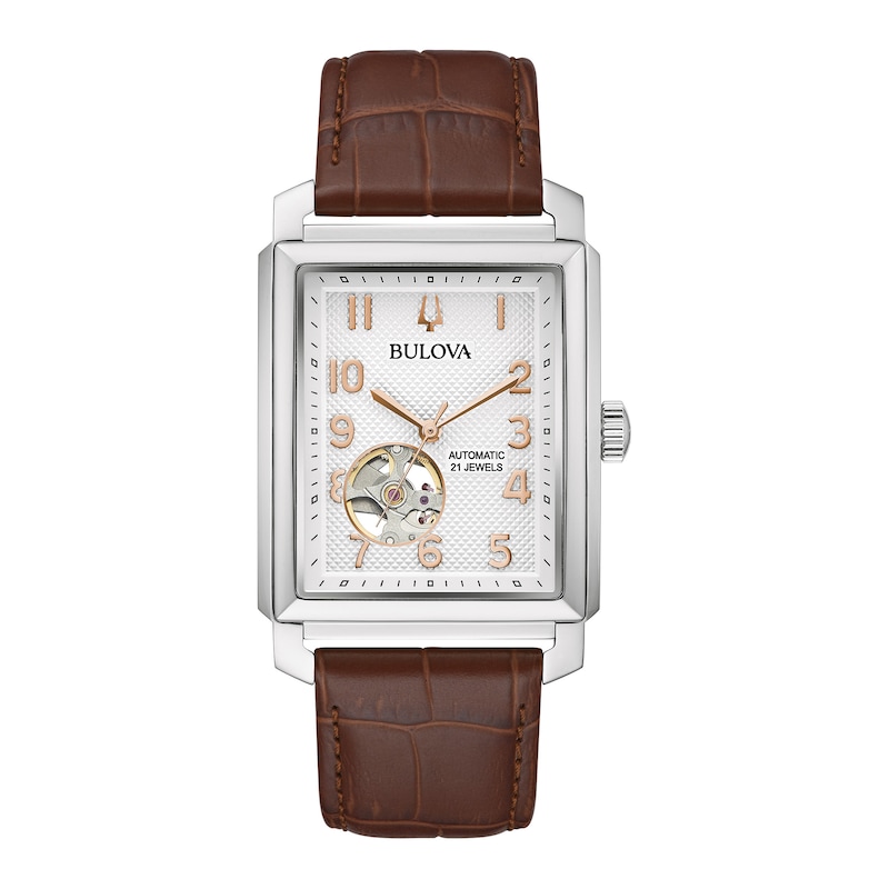 Bulova Sutton Automatic Men's Brown Leather Strap Watch