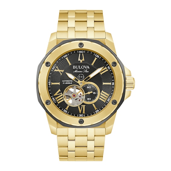 Bulova Marine Star Men’s Yellow Gold Tone Bracelet Watch