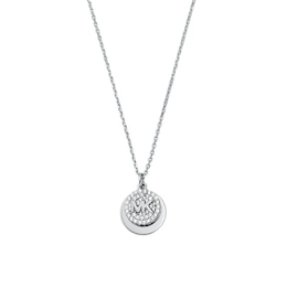 Michael Kors Brilliance Sterling Silver CZ Disc Pendant