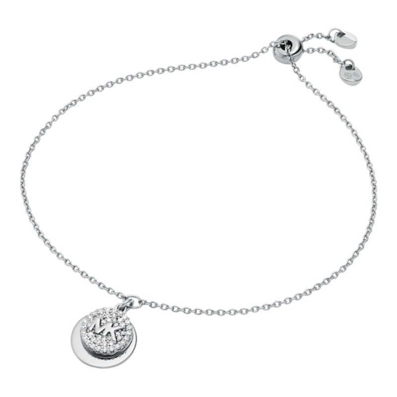 Michael Kors Brilliance Sterling Silver 7 Inch Disc Bracelet