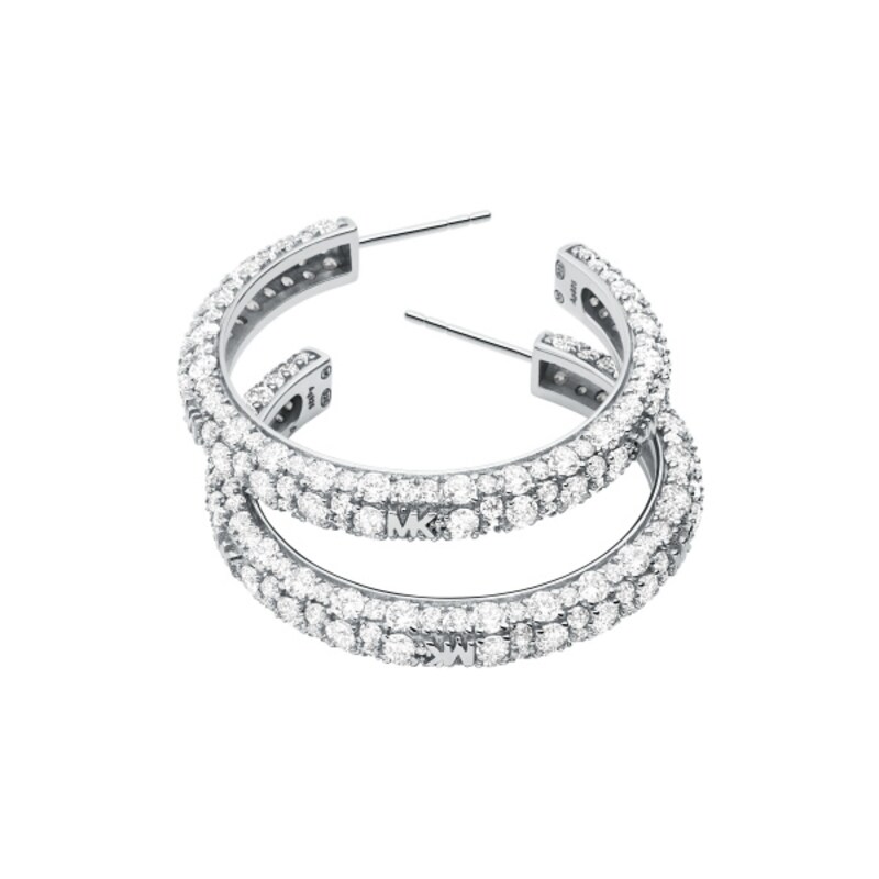 Michael Kors Brilliance Sterling Silver Large Hoop Earrings
