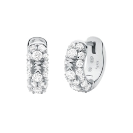 Michael Kors Brilliance Sterling Silver Huggie Hoop Earrings