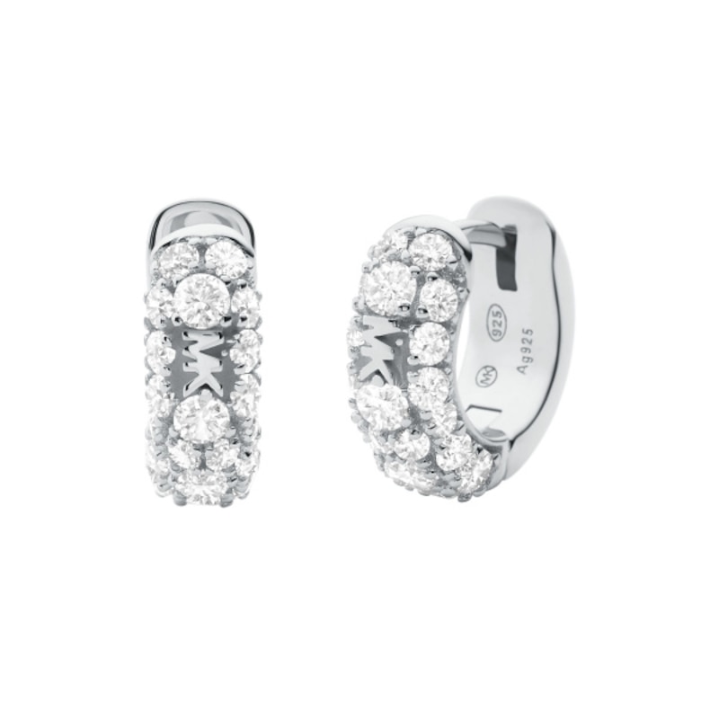 Main Image 1 of Michael Kors Brilliance Sterling Silver Huggie Hoop Earrings