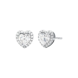 Michael Kors Brilliance Sterling Silver Heart Stud Earrings