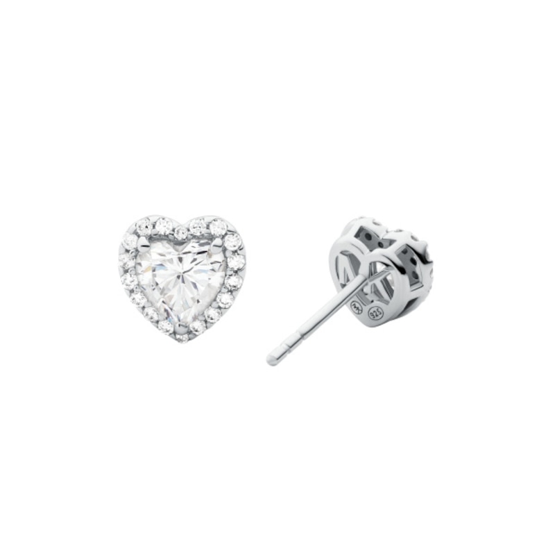 Michael Kors Brilliance Sterling Silver Heart Stud Earrings