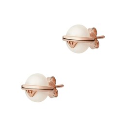 Emporio Armani Rose Gold-Tone Freshwater Pearl Stud Earrings