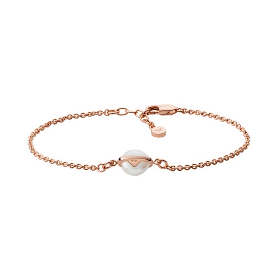 Emporio Armani Rose Gold Tone Freshwater Pearl Bracelet