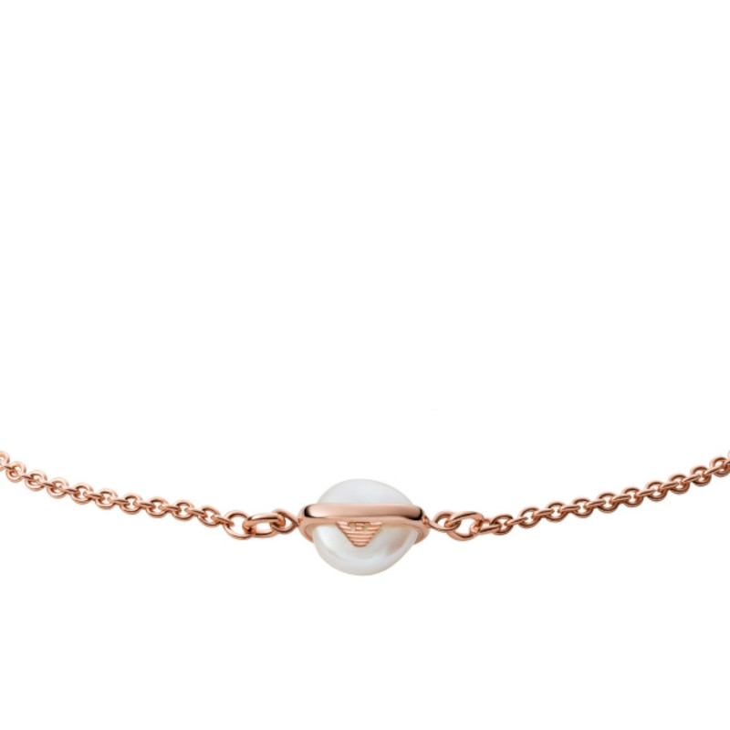 Emporio Armani Rose Gold Tone Freshwater Pearl Bracelet