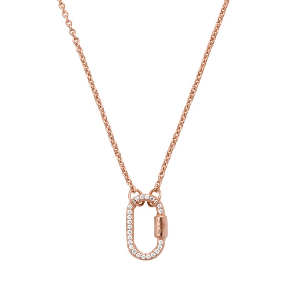 Emporio Armani Rose Gold Tone Cubic Zirconia Pendant