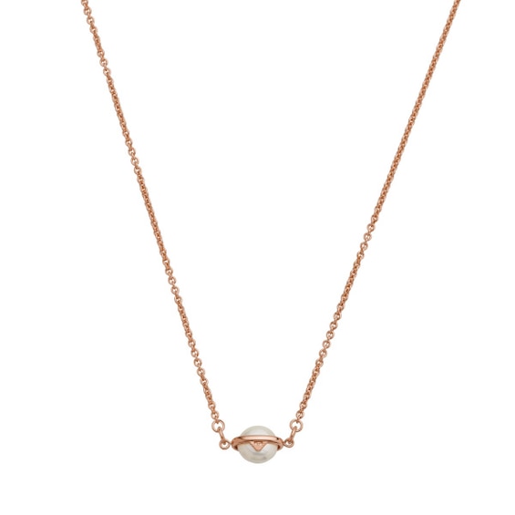 Emporio Armani Rose Gold Tone Freshwater Pearl Necklace