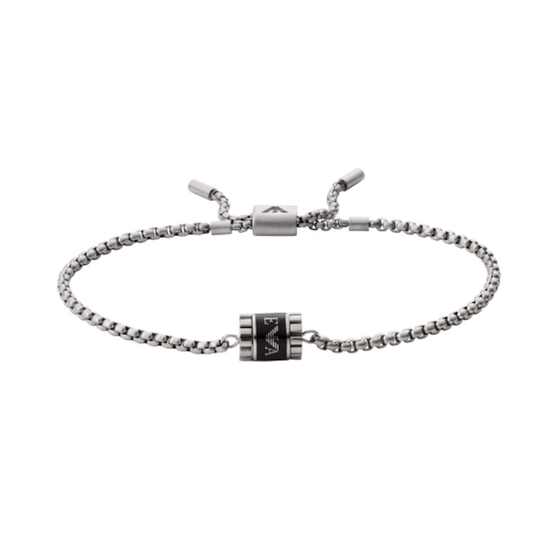 Emporio Armani Men's Stainless Steel 7 Inch Bead Bracelet