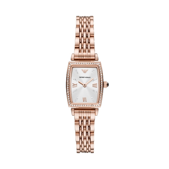 Emporio Armani Crystal Ladies Rose Gold Tone Bracelet Watch