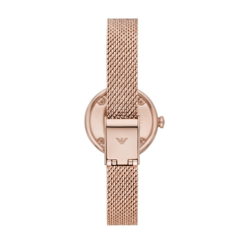 Emporio Armani Ladies' Rose Gold Tone Mesh Bracelet Watch