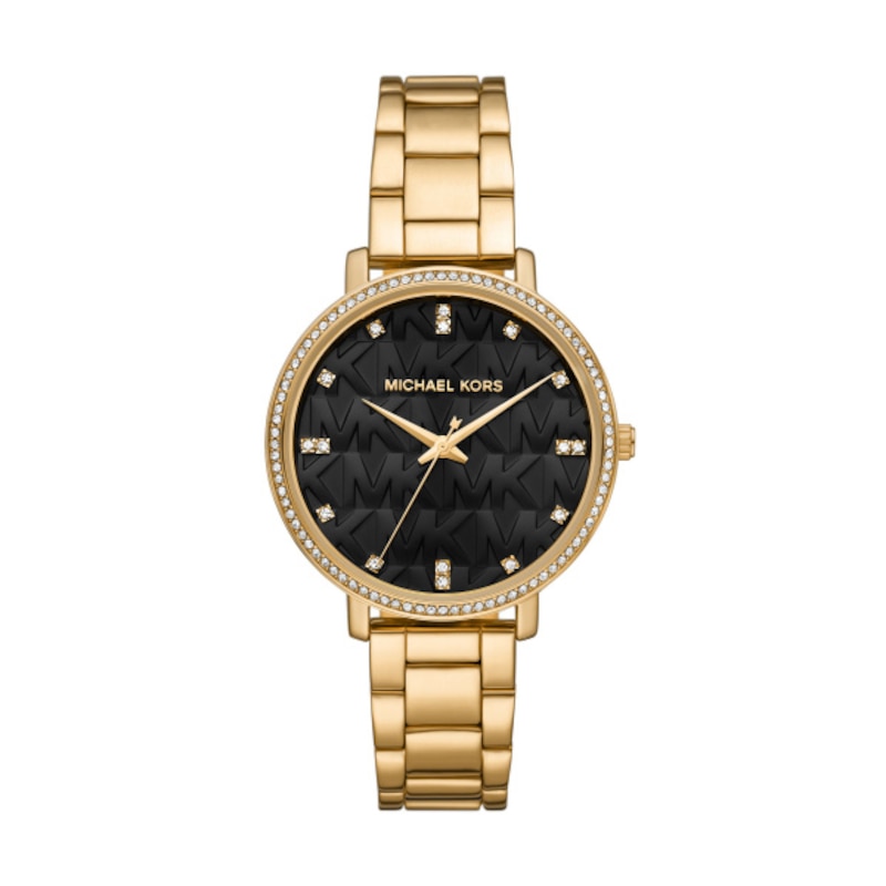 Michael Kors Pyper Black Dial & Gold-Tone Bracelet Watch