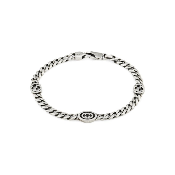 Gucci Interlocking G Sterling Silver Station Bracelet