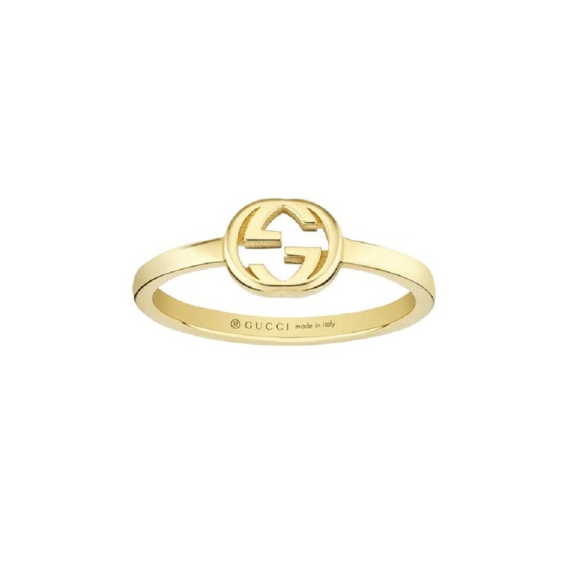 Gucci Interlocking G 18ct Yellow Gold Ring K-L