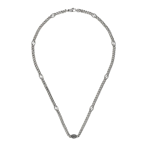 Gucci Interlocking G Sterling Silver Station Necklace