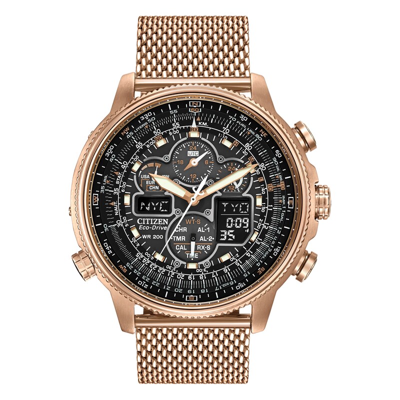 Citizen Navihawk AT Chronograph Rose Gold Bracelet Watch