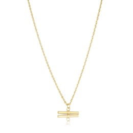 9ct Yellow Gold Rope Chain T-Bar Necklace