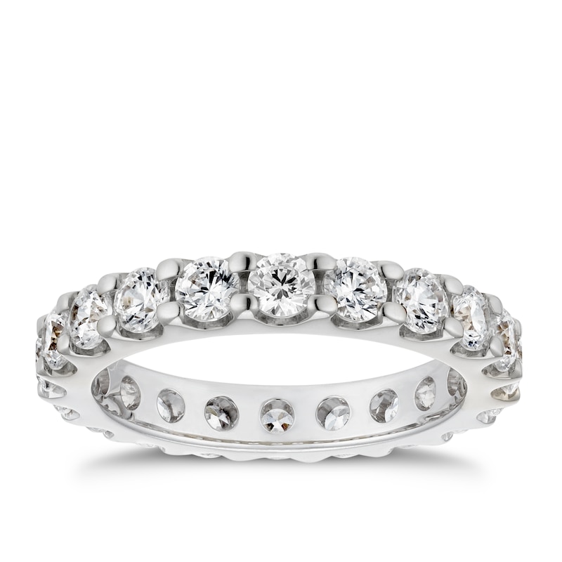 18ct White Gold 2ct Diamond Claw Set Full Eternity Ring