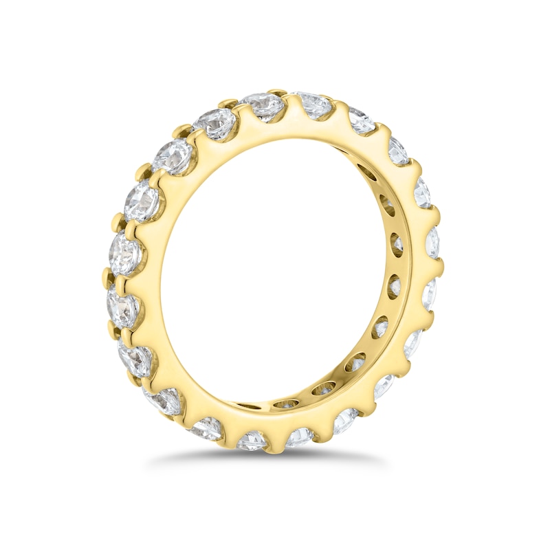 18ct Yellow Gold 2ct Diamond Round Cut & Claw Set Eternity Ring