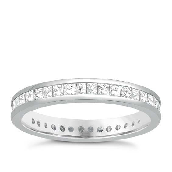 18ct White Gold 1ct Diamond Full Eternity Ring