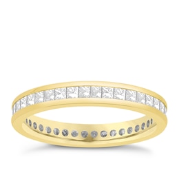 18ct Yellow Gold 1ct Diamonds Full Eternity Ring
