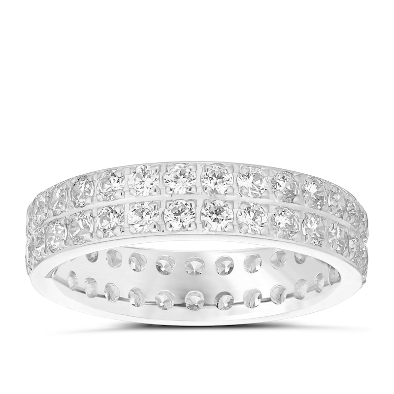 Main Image 1 of 18ct White Gold 1.50ct Diamond Double Row Full Eternity Ring